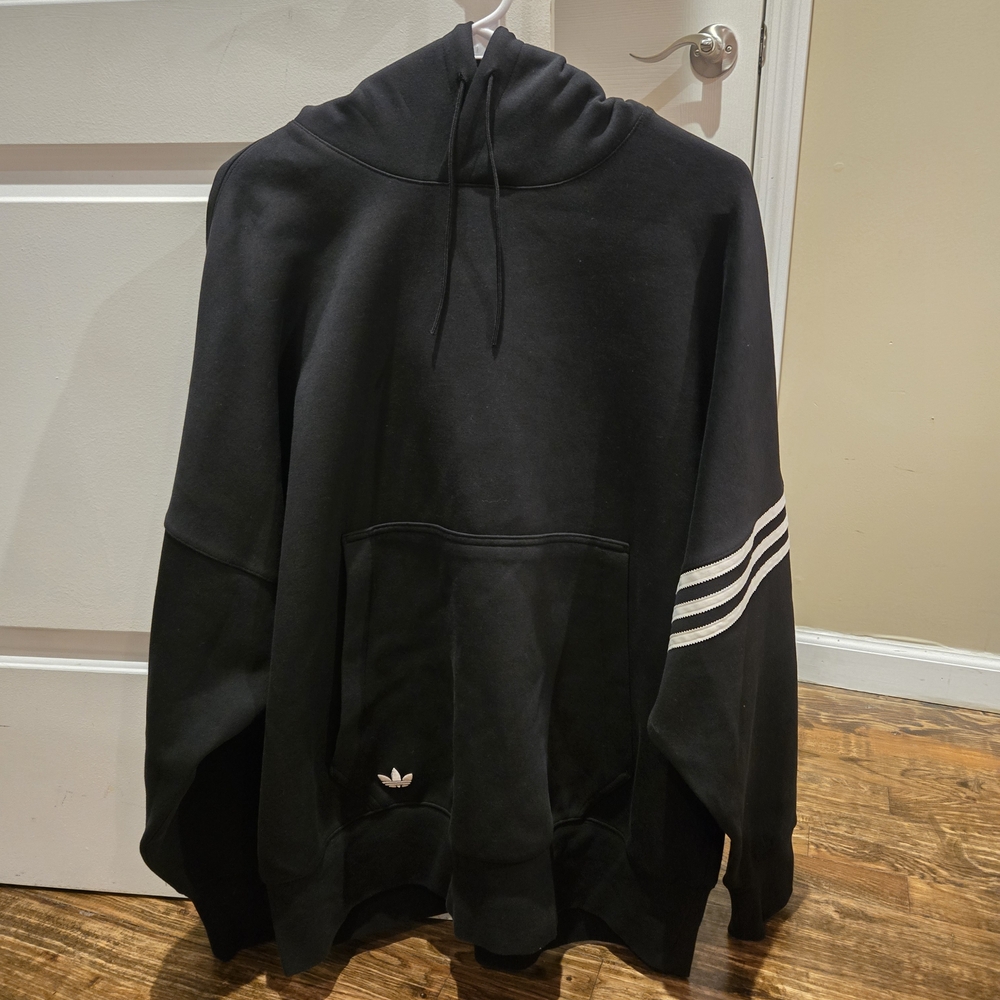 NWOT MENS Adidas  Hoodie with White Stripes